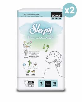 Sleepy Bio Natural Premium Plus Serviette Hygiénique Normale lot de 2 Paquets de 24 Serviettes