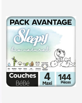 Sleepy Bio Natural Package Avantage Taille 4 Maxi 144 Pièces