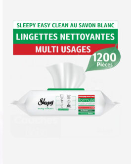 Sleepy Easy Clean le lot de 12 Paquets de 100 lingettes nettoyantes multi-usages au Savon Blanc