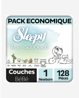 Sleepy Bio Natural Paquet Économique Couche Bébé Taille 1 Nouveau-né 128 Pièces