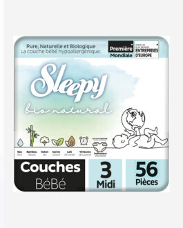 Sleepy Bio Natural Couche Bébé Taille 3 Midi 56 Pièces