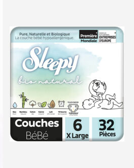 Sleepy Bio Natural Couche Bébé Taille 6 XL 32 Pièces