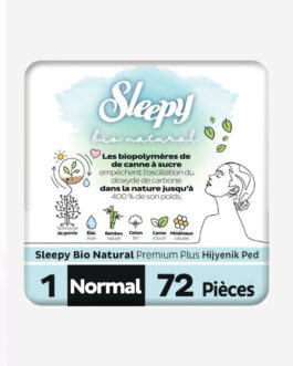 Sleepy Bio Natural Premium Plus Serviette Hygiénique Normale Lot 3 paquets de 24 Serviettes